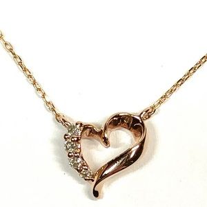 10k rose gold diamond necklace